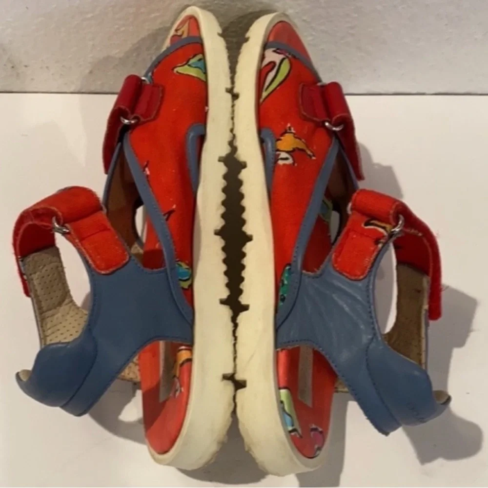 Authentic Dolce & Gabbana luxury designer leather & canvas boys sandals sz 3